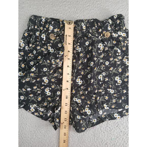 American Eagle Outfitters Shorts Womens Medium Black Floral Stretchy Buttons - Picture 5 of 9